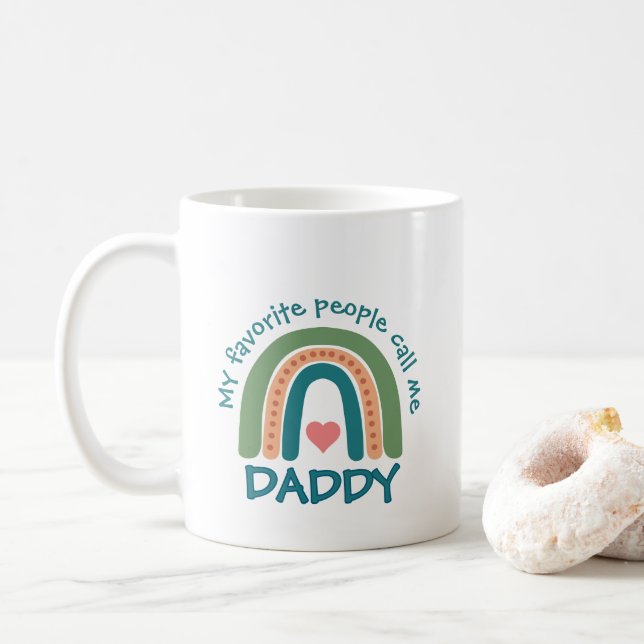 Rainbow For Dad From Children Coffee Mug (With Donut)