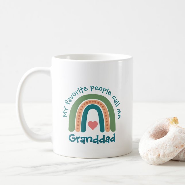 Rainbow For Grandad From Children Coffee Mug (With Donut)