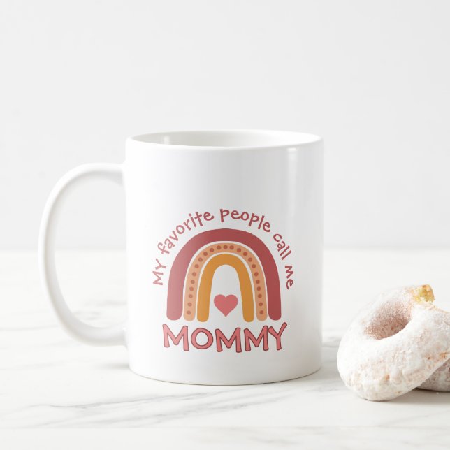 Rainbow For Mommy From Children Coffee Mug (With Donut)