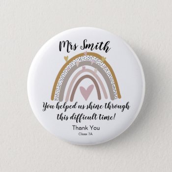 Rainbow For Thank You Teacher Gift Button by GenerationIns at Zazzle