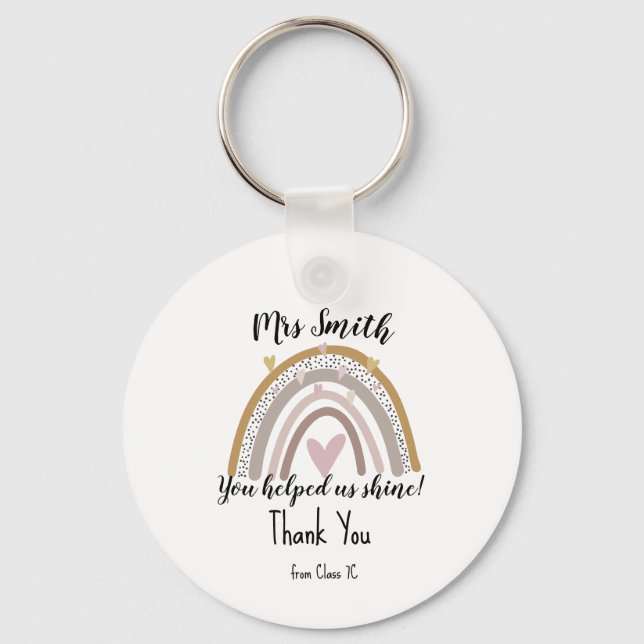 Rainbow for thank you teacher gift keychain (Front)