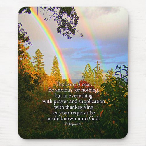 Rainbow Forest Christian Scripture Bible Verse Mouse Pad