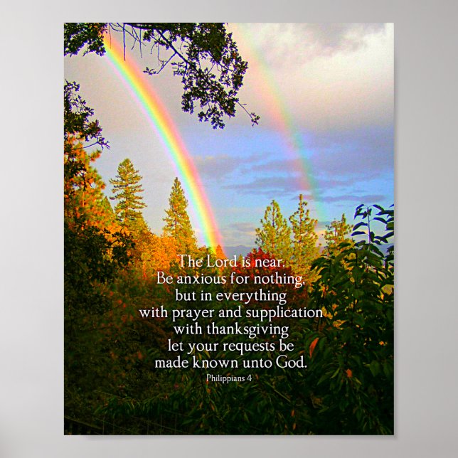 Rainbow Forest Christian Scripture Bible Verse Poster (Front)