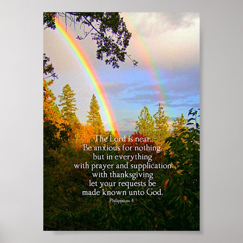 Rainbow Forest Christian Scripture Bible Verse Poster