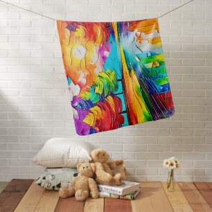 Rainbow Forest Sunset Dreams Baby Blanket