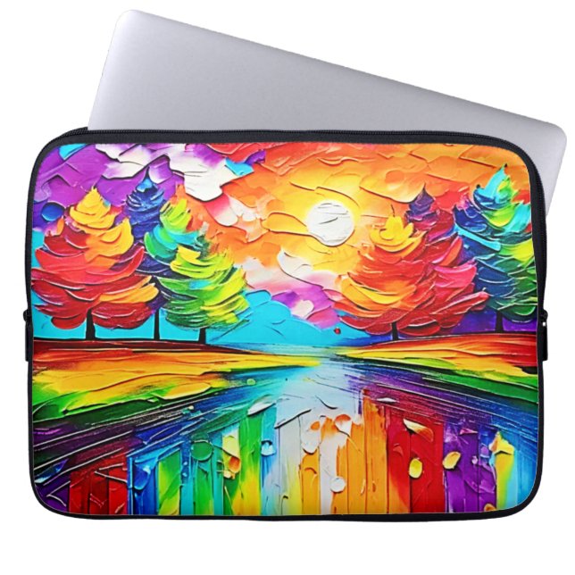 Rainbow Forest Sunset Dreams Laptop Sleeve (Front)