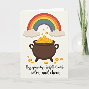 Rainbow Fortune Gold Coin Pot Card