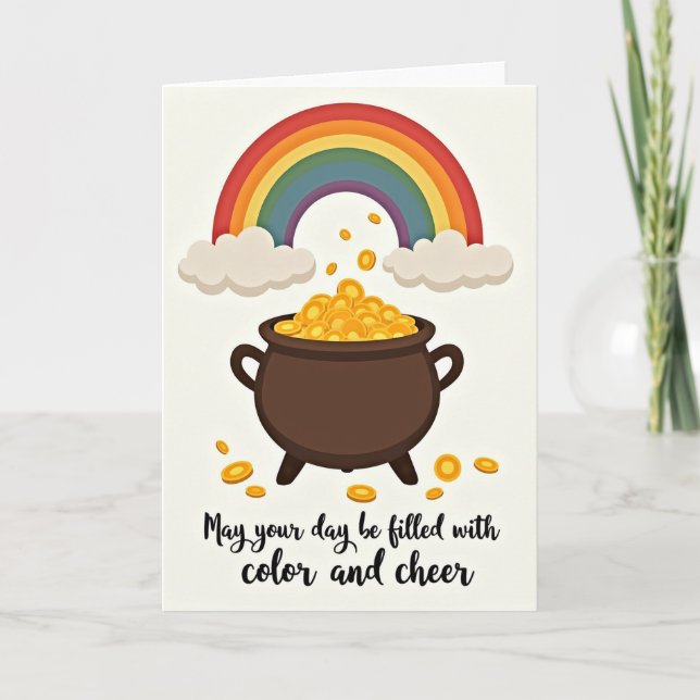 Rainbow Fortune Gold Coin Pot Card (Front)