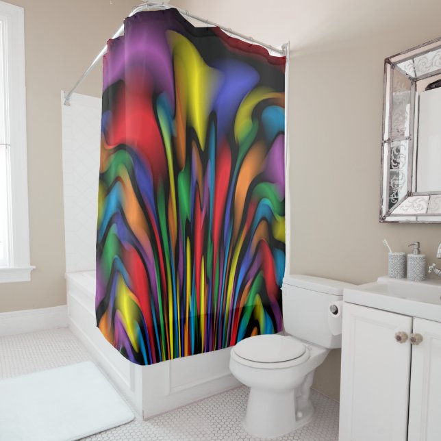 Rainbow Fountain Shower Curtain (In Situ)