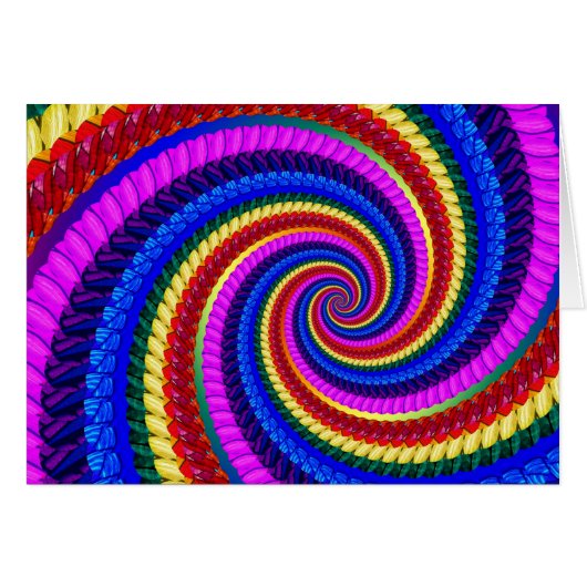 Rainbow Fractal Art Swirl Pattern Cards (Front Horizontal)