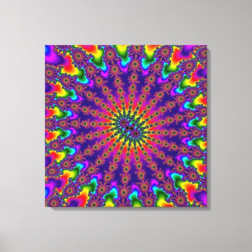 Rainbow Fractal Burst Canvas Print