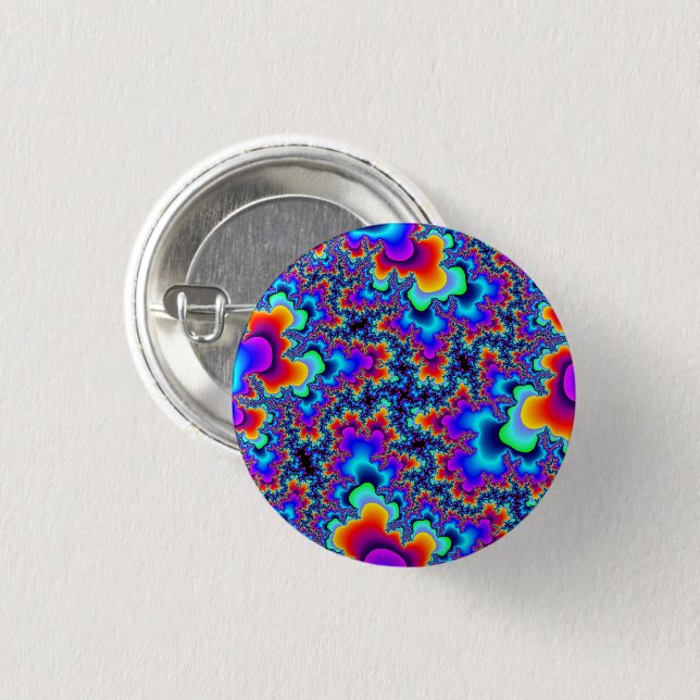 Rainbow Fractal Button (Front & Back)