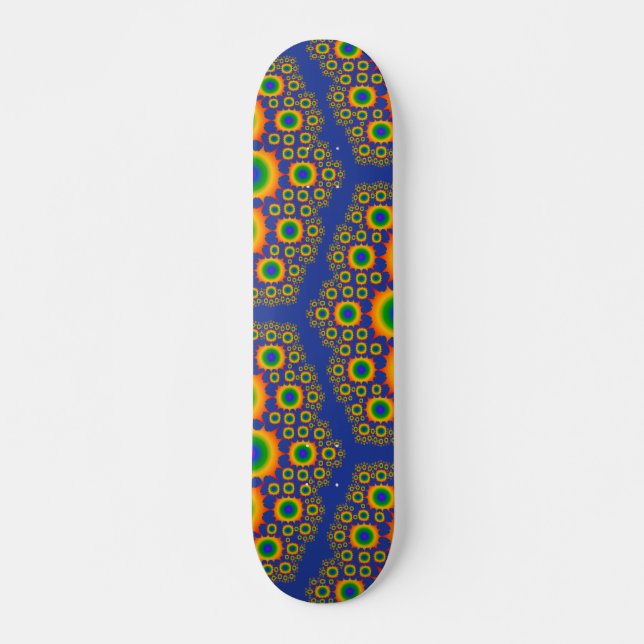 Rainbow Fractal Design: Custom Skateboard Deck (Front)