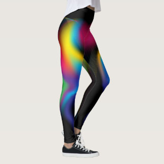 Rainbow fractal design leggings