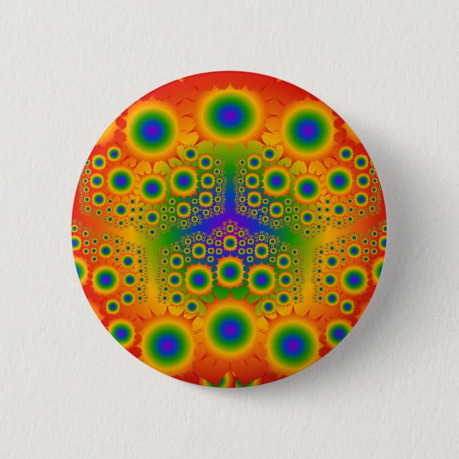 Rainbow Fractal Explosions: Button (Front)