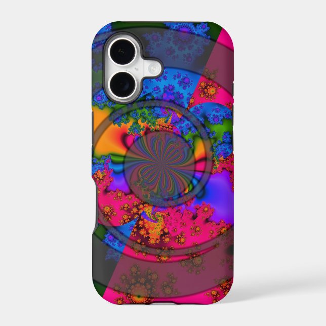 rainbow fractal iphone case (Back)
