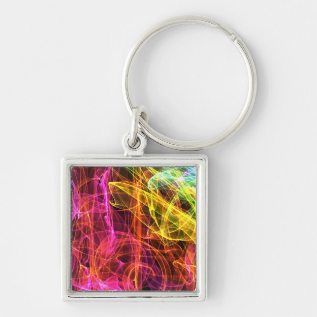 Rainbow Fractal Smoke Keychain (Front)