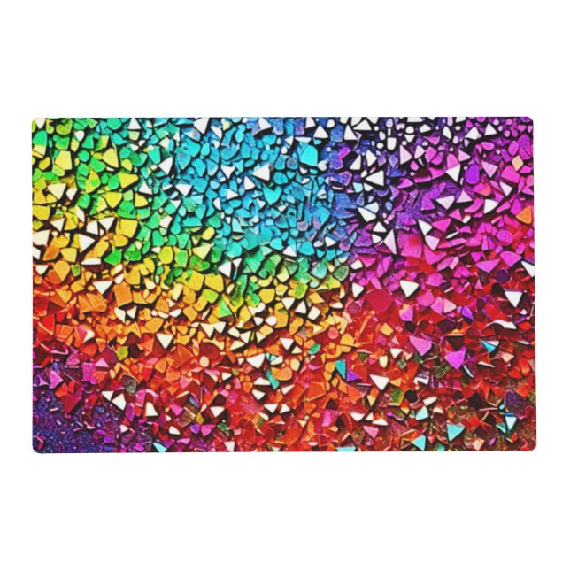 Rainbow Fragment Mosaic Placemat (Front)
