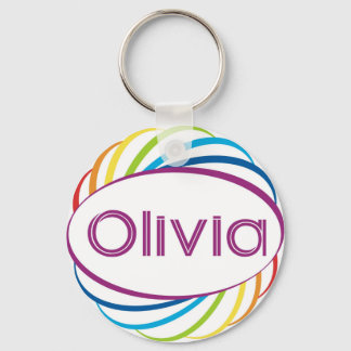 Rainbow frame Olivia Keychain