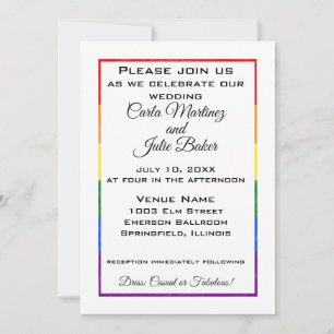 Rainbow Frame Wedding Invitation