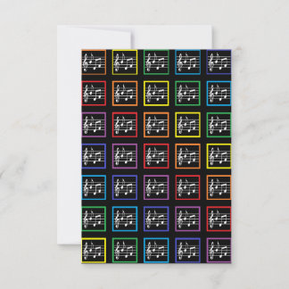 Rainbow Framed Musical Squares Black