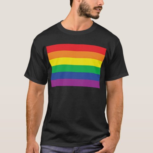 Rainbow  Freedom Gay Pride Flag Symbol T_Shirt