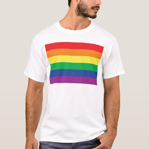 Rainbow  Freedom Gay Pride Flag Symbol T_Shirt