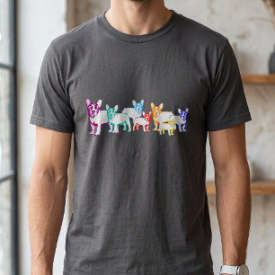 Rainbow French Bulldog Squad Cute Frenchie Dog Mom T-Shirt