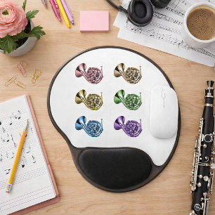 Rainbow French Horn Brass Instrument Gel Mouse Pad