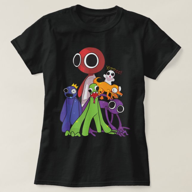 Rainbow Friends blue red orange green  T-Shirt (Design Front)