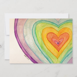 Rainbow Friendship Hearts Invite or Invitations