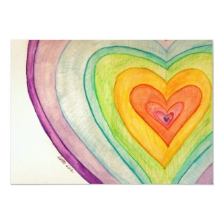 Rainbow Friendship Hearts Invite or Invitations