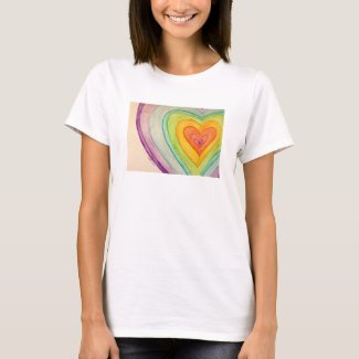 Rainbow Friendship Hearts Love Custom Art T-Shirts