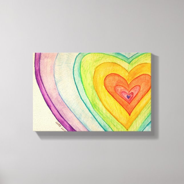 Rainbow Friendship Hearts Painting Print (Small) (Front)