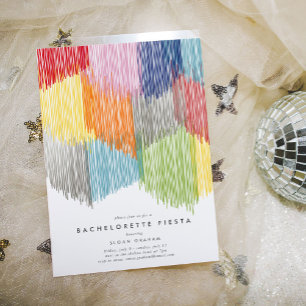 Rainbow Fringe Bachelorette Party Invitation