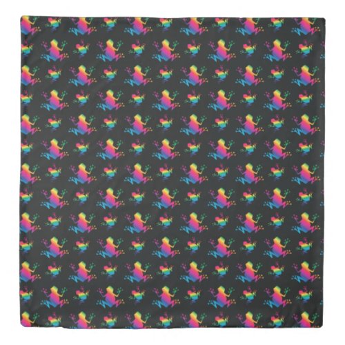 Rainbow Frog Pattern Duvet Cover