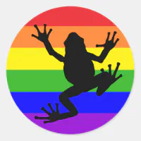 glitter gay frog sticker