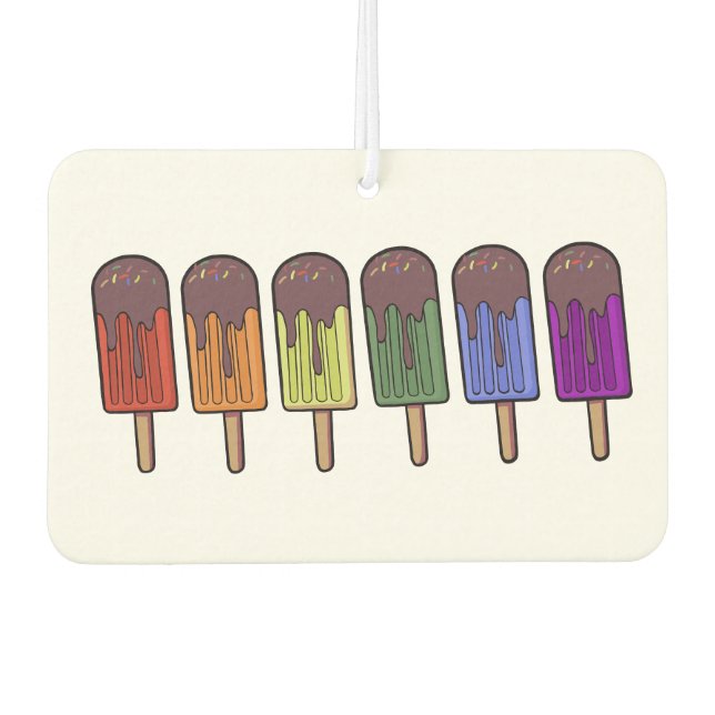 Rainbow Frozen pop Parade Air Freshener (Front)