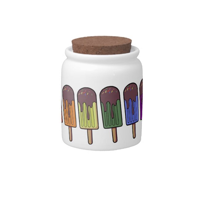 Rainbow Frozen pop Parade Candy Jar (Front)