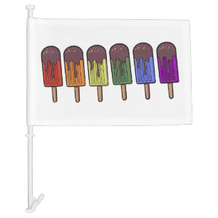 Rainbow Frozen pop Parade Car Flag