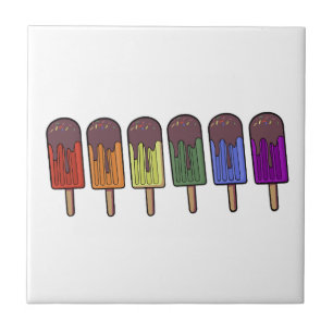 Rainbow Frozen pop Parade Ceramic Tile