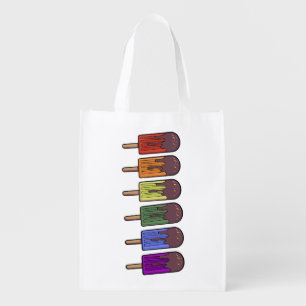 Rainbow Frozen pop Parade Grocery Bag