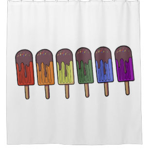 Rainbow Frozen pop Parade Shower Curtain