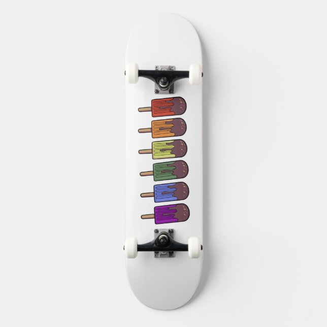 Rainbow Frozen pop Parade Skateboard (Front)