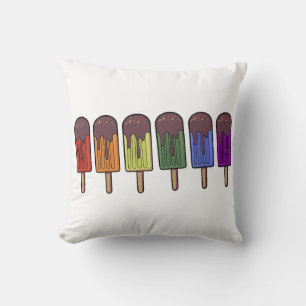 Rainbow Frozen pop Parade Throw Pillow