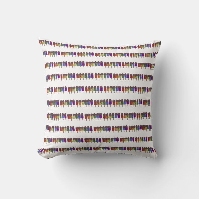 Rainbow Frozen pop Parade Throw Pillow (Front)