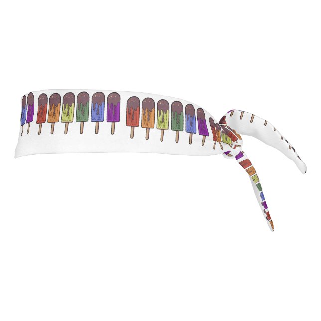 Rainbow Frozen pop Parade Tie Headband (Rotate 90)