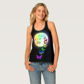 Rainbow Full Moon and Butterflies Dream Big Tank Top