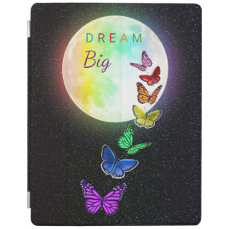 Rainbow Full Moon & Rainbow Butterflies Dream Big iPad Smart Cover