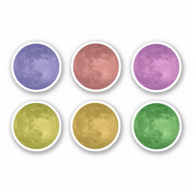 Rainbow Full Moon Sticker (Front)